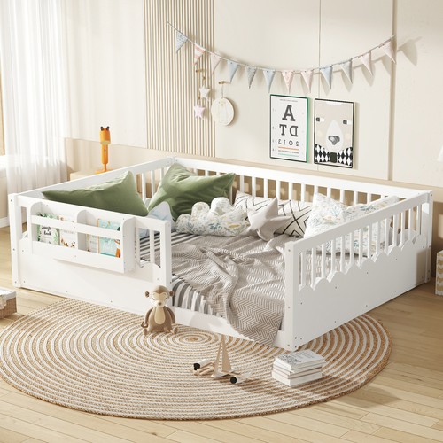 Queen toddler floor bed wooden - queen,
